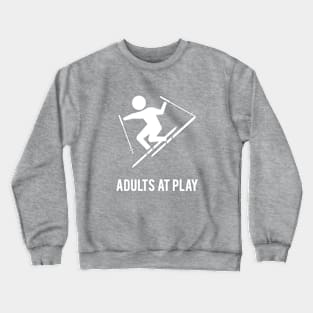 Skiing Adults At Play Crewneck Sweatshirt